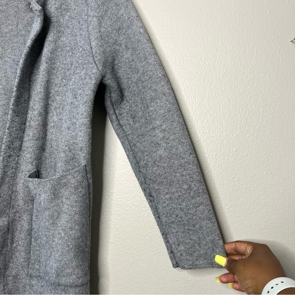 J. Crew Women Knit Cardigan XS Gray Merino Wool Open Front Office Business - Picture 6 of 9